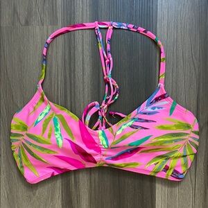 Xhilaration Pink Tropical Bikini Top